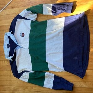 2XLT Gant Rugby Shirt, Green/White/Blue